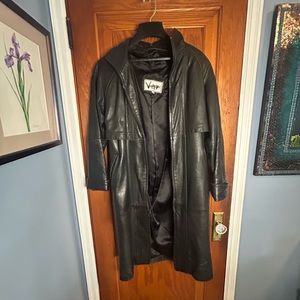 Leather duster jacket